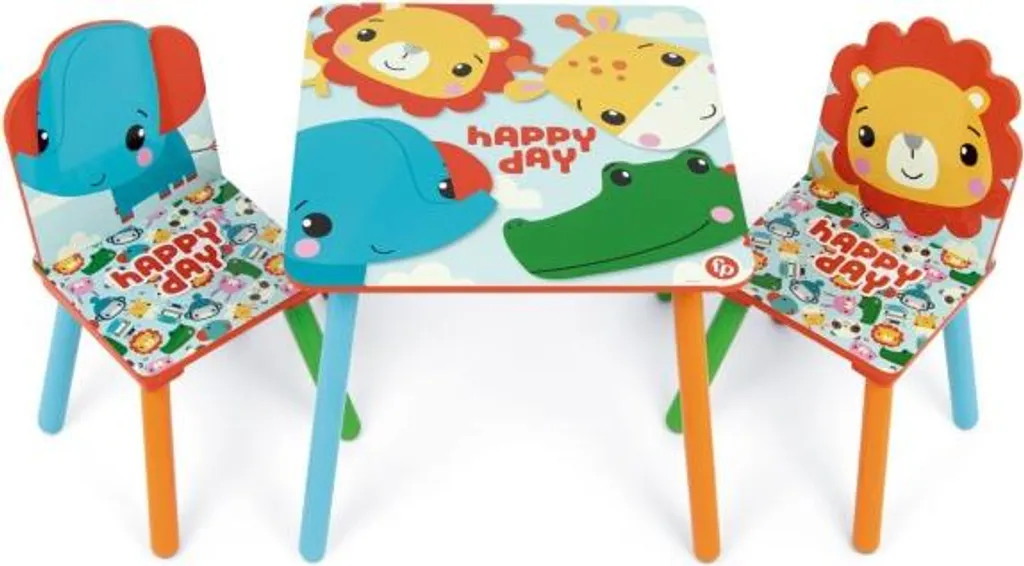 Table pour enfants Fisher Price FP10298 en bois avec 2 chaises assorties