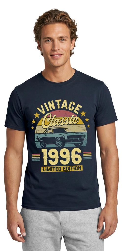 Spreadshirt 30. Geburtstag | Vintage Auto Design Männer T-Shirt, M, Navy