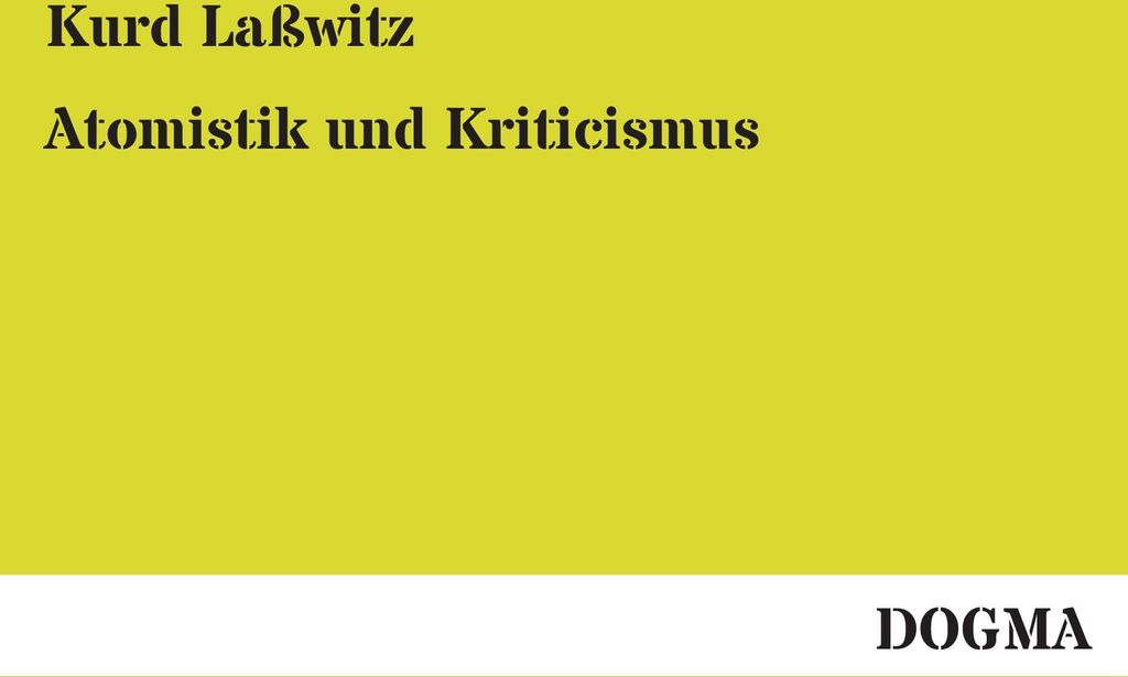 Atomistik und Kriticismus