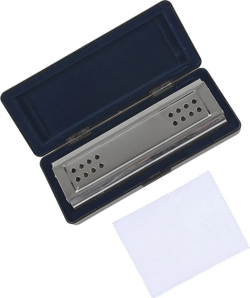 Harmonica trémolo double face Do Sol anti-perte d'air avec étui rigide