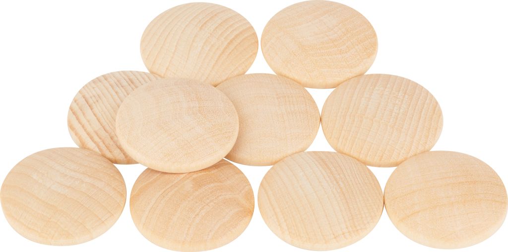 Holzplatinen, gewölbt Ø 30 mm, 10 Stück Produktbild 