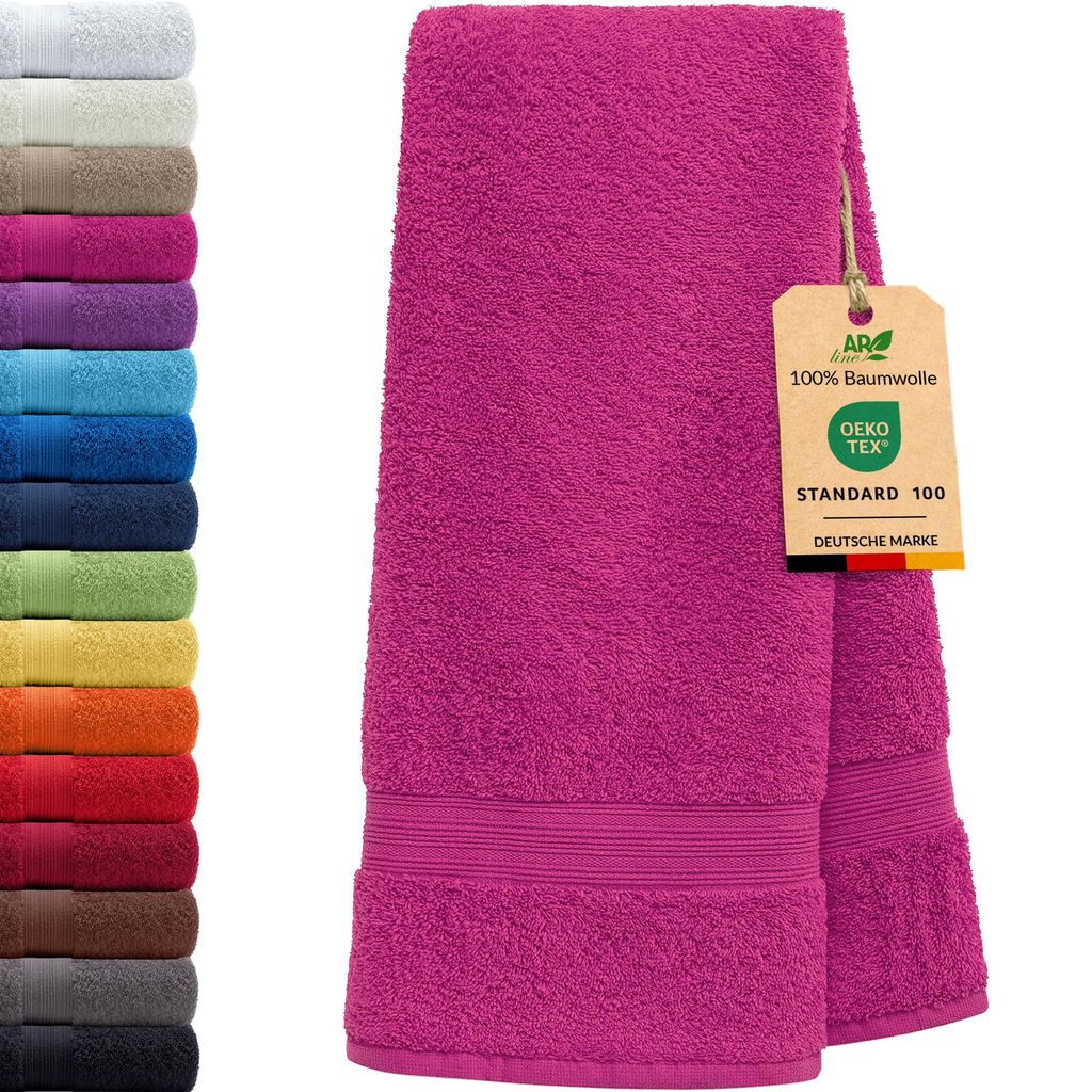 AR Line ARIZONA Handtuch-Serie – 500 g/m² Frottier in 9 Größen verfügbar, Größe: Badetuch 100x150 cm, Farbe: Pink