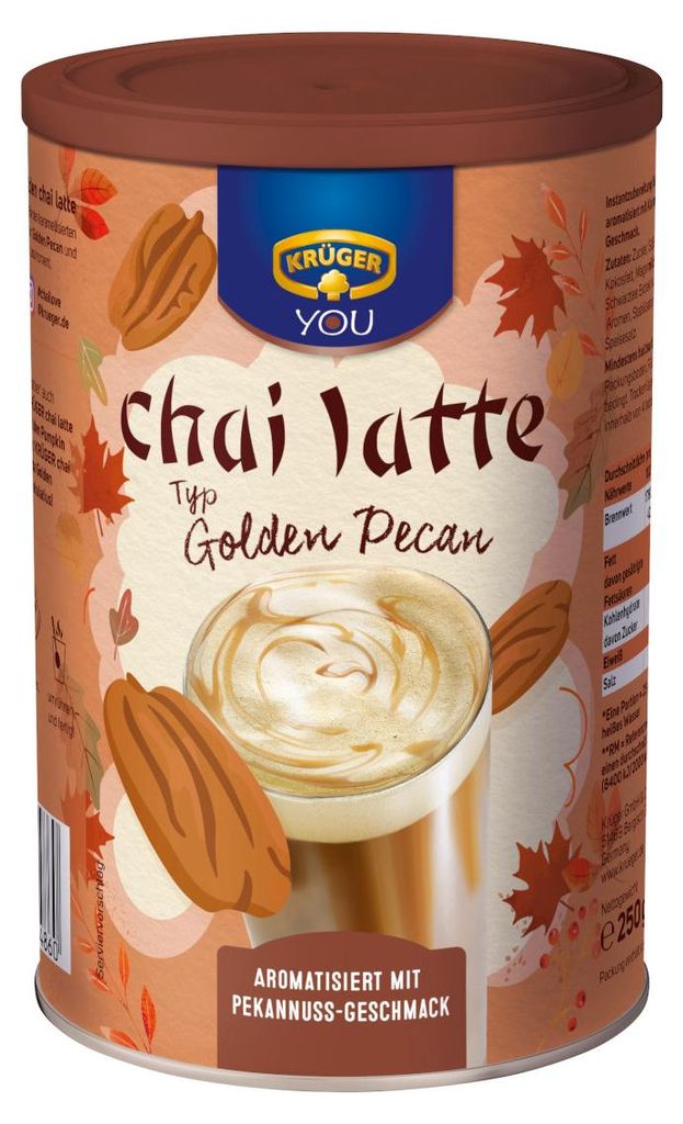 Krüger Golden Chai Pekannuss süße nussige Aromen Packung Produktbild 
