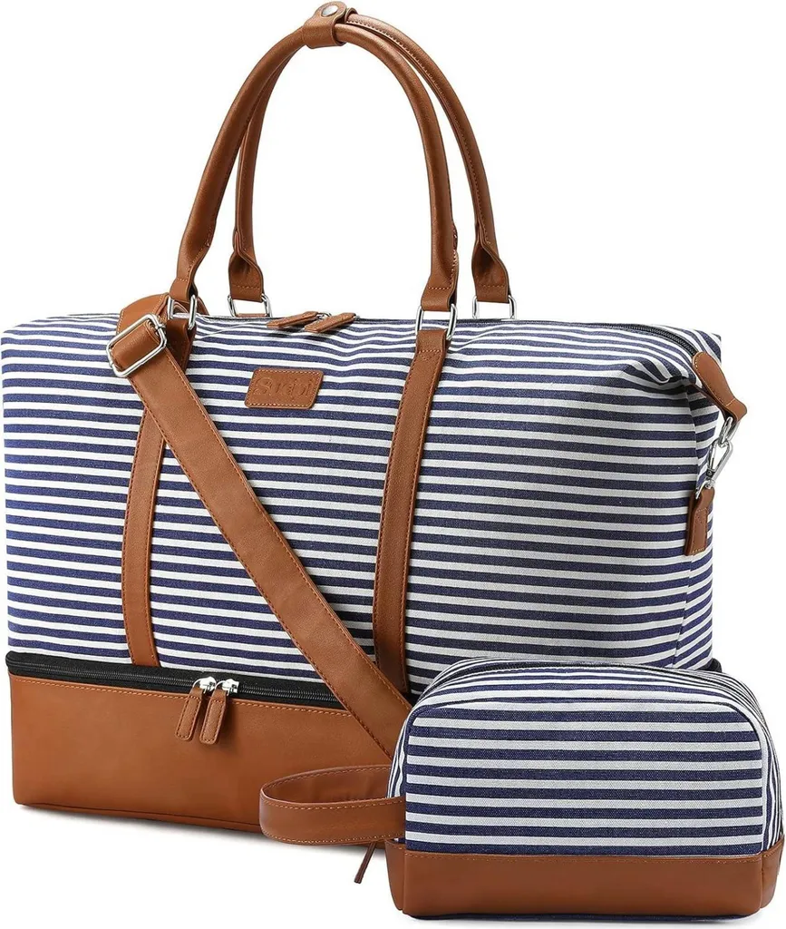 Sucipi Borsa da viaggio Donna Weekender Tela Finto cuoio Bagaglio a mano Clinica Borsa Blu