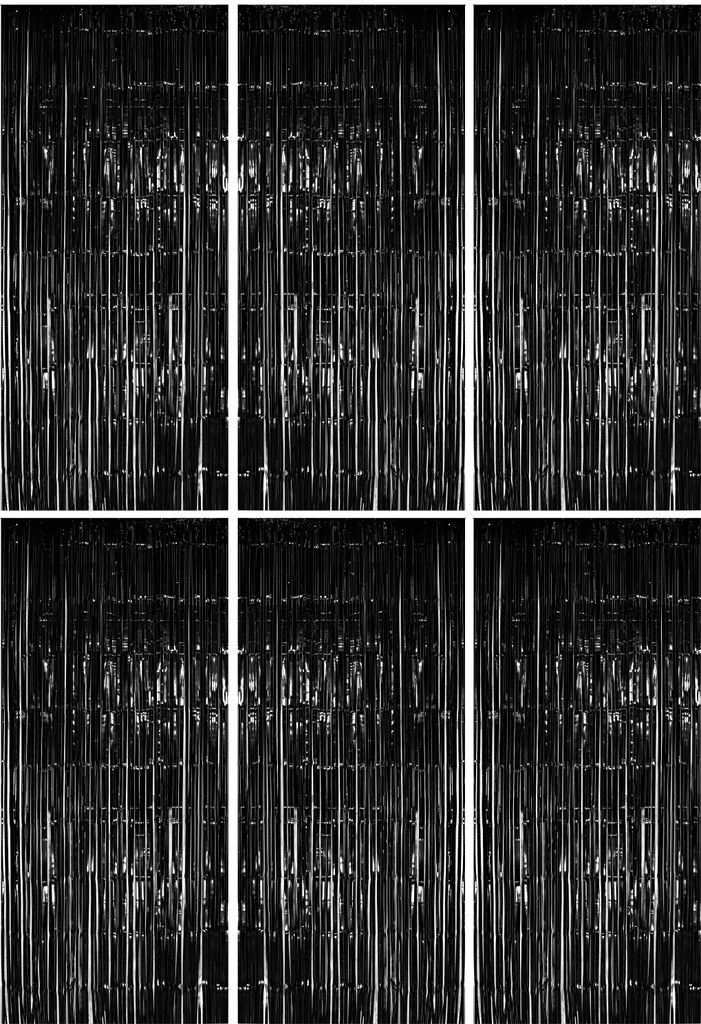 6x Lametta Vorhang - schwarz - 91x244 cm Produktbild 