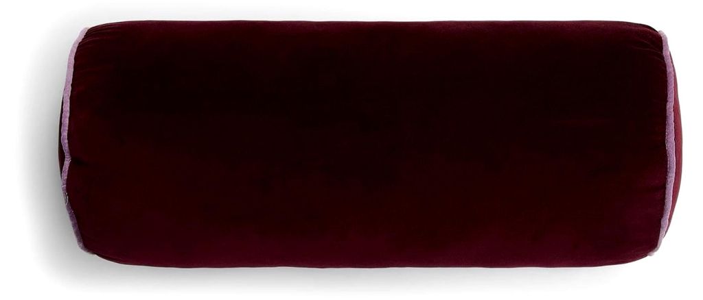 Nackenrolle Luise Mauve Wine, 22x50 cm - 100 % Baumwollsamt - Streifen