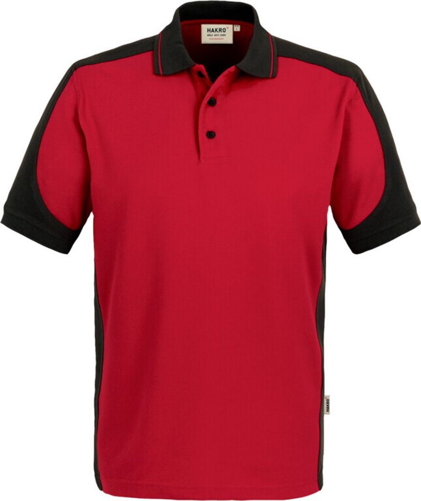 HAKRO Poloshirt Contrast Mikralinar® 839, rot/anthrazit, Produktbild 