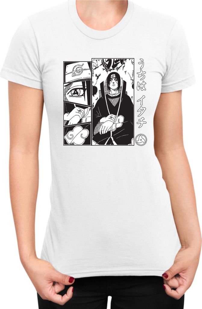 Damen T-Shirt Naruto Itachi Uchiha 03, Lady XS / Weiß