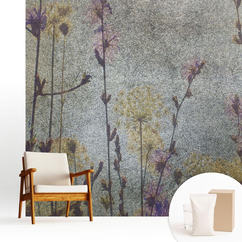 Fototapete - 250x250 cm - Tapete - Wandtapete - Wandbilder - Dekofolie - Tapete Folie - Wand - Dekoration - Wohnzimmer - Wildblumen