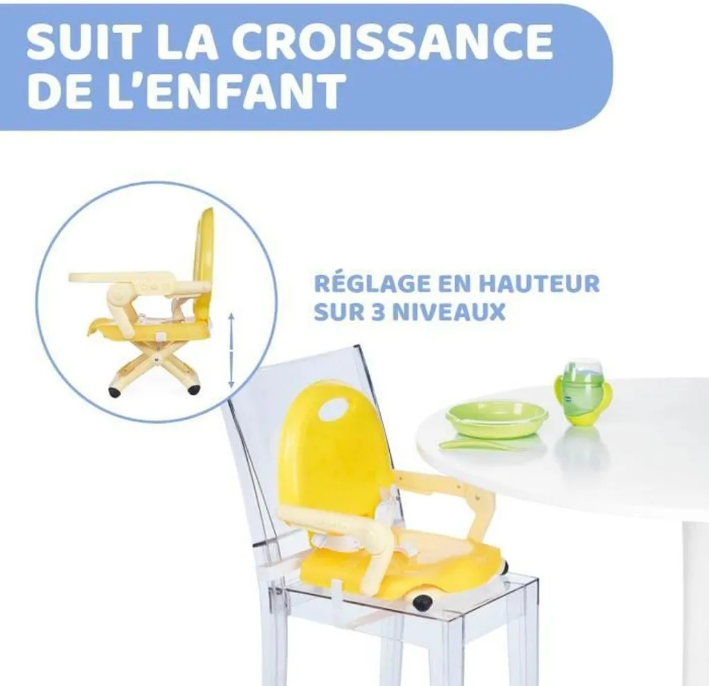 Chicco Pocket Snack : Rehausseur Compact pour Restaurants et Voyages - 3