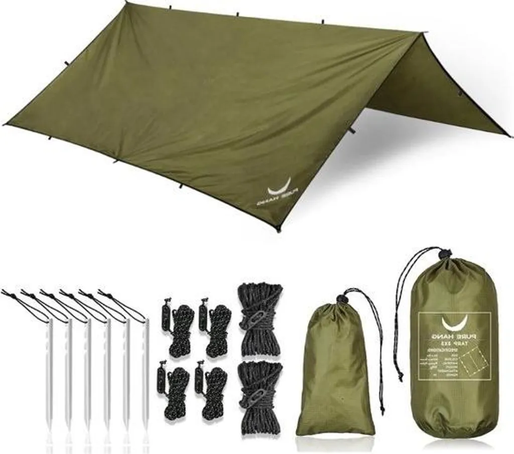 Abri de camping 3x3m - Toile de tente ultralégère pour bivouac sauvage