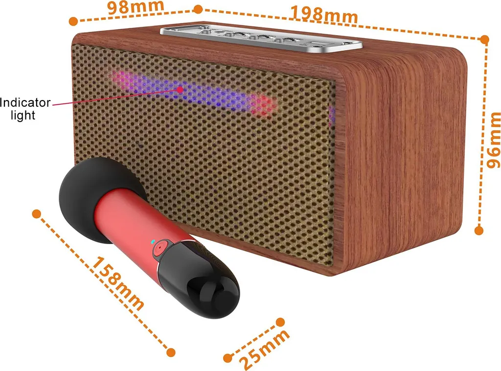 Enceinte Karaoké Bluetooth avec micro sans fil et effets LED animés - 2