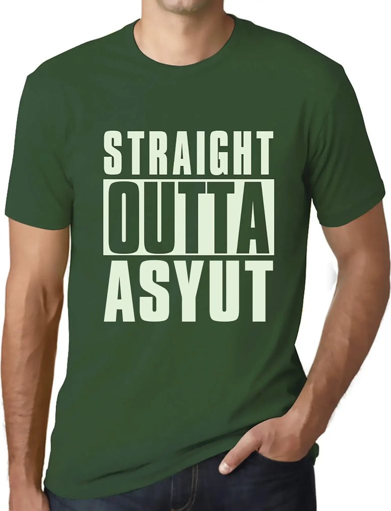 Herren Grafik T-Shirt Direkt aus Asyut – Straight Outta Asyut – Öko-Verantwortlich Vintage Jahrgang Kurzarm Lustige Druck Geburtstag Geschenk ...