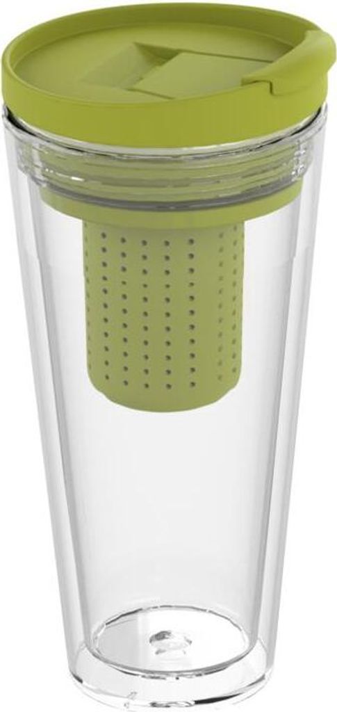 Isolierbecher Mocha mit Teesieb 350ml - Thermobecher mit Infuser - doppelwandiger Teebecher ToGo - Aromabecher für heißen & kalten Tee - trans...