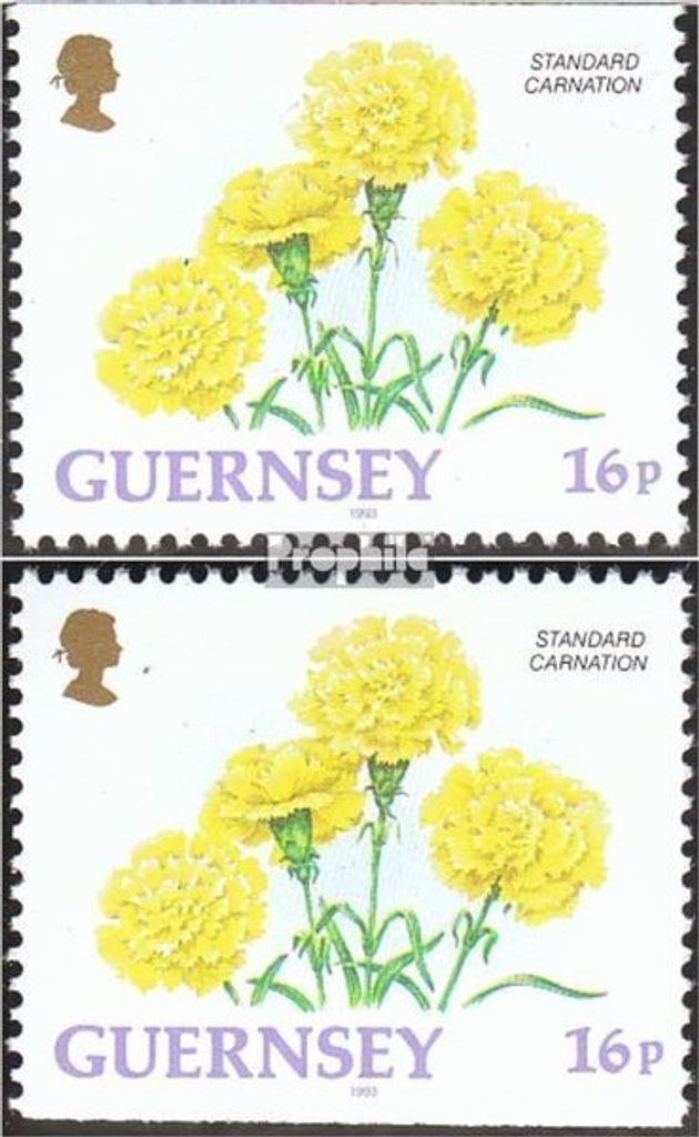 Briefmarken GB - Guernsey 1992 Mi 561Do II,561Du II postfrisch Blumen