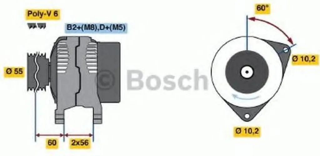 Alternateur LiMa 120A 14V Bosch pour OPEL Zafira A et Astra G T98