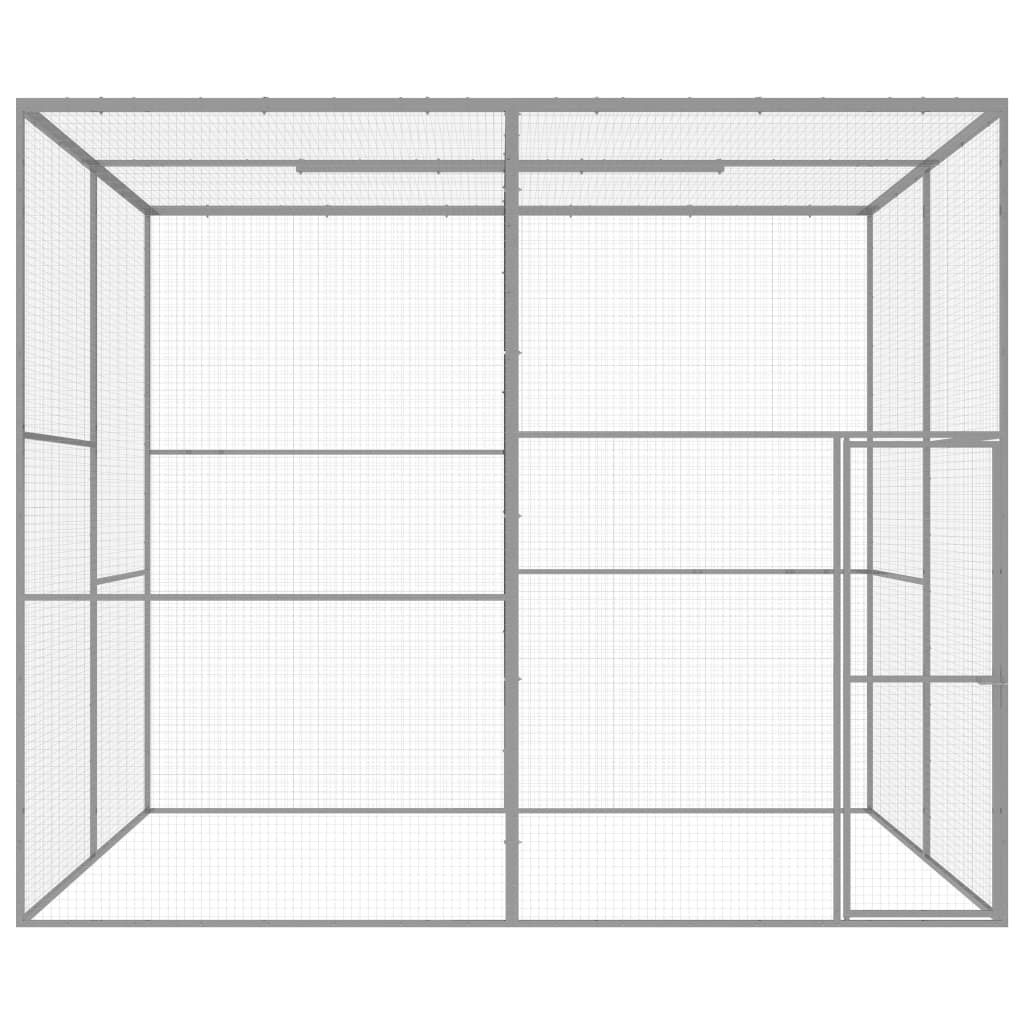 vidaXL Gabbia per gatti 3x3x2,5 m Acciaio zincato Immagine del prodotto 