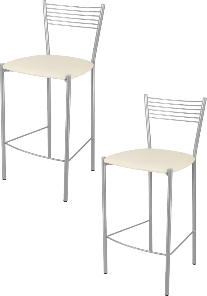 Offerta Set 2 Sgabelli Moderni Elegance Tommychairs - Ecopelle Avorio