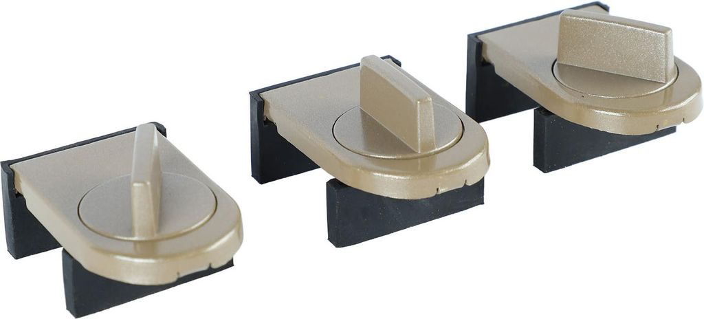 3PCS Schiebefenster Schlösser Aluminiumlegierung Sicherheitsschloss für Haus Schlafzimmer Bad Büro Braun