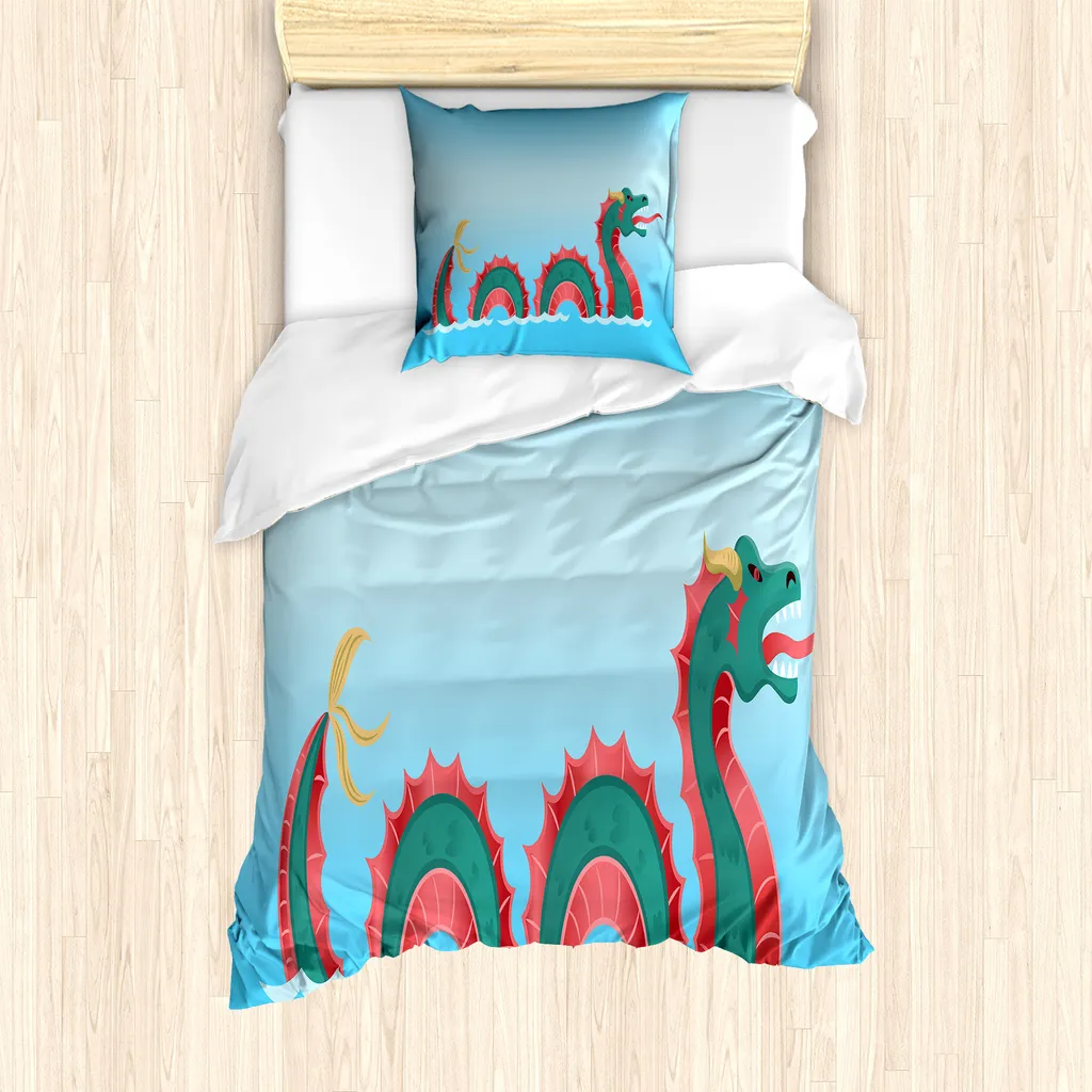 Set Letto Singolo ABAKUHAUS Antiacaro - Mostro Marino Sky Blue