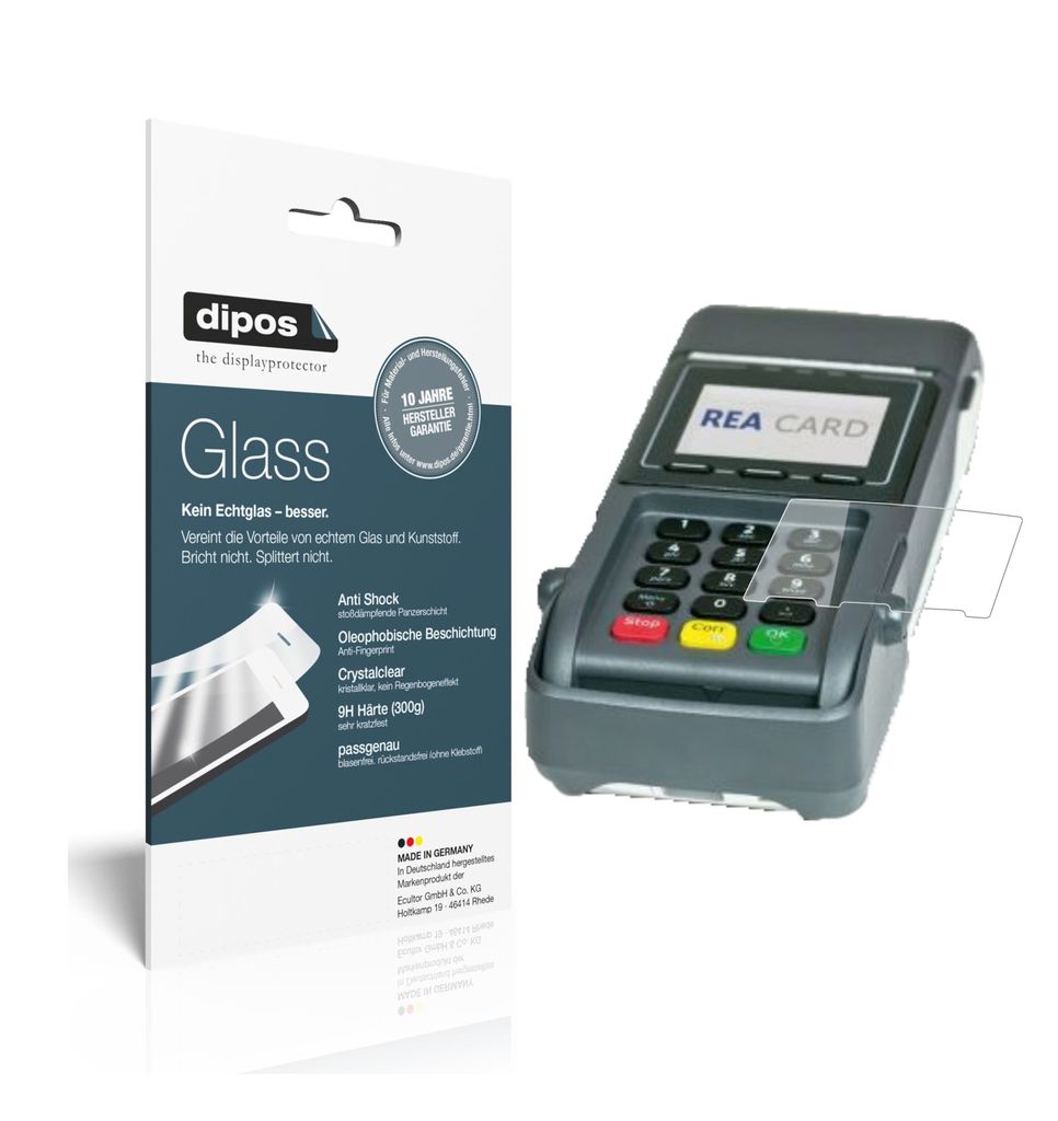 2x Schutzfolie für REA CARD T7 flex - Anti-Shock 9H Folie dipos Glass Kunststoffglas