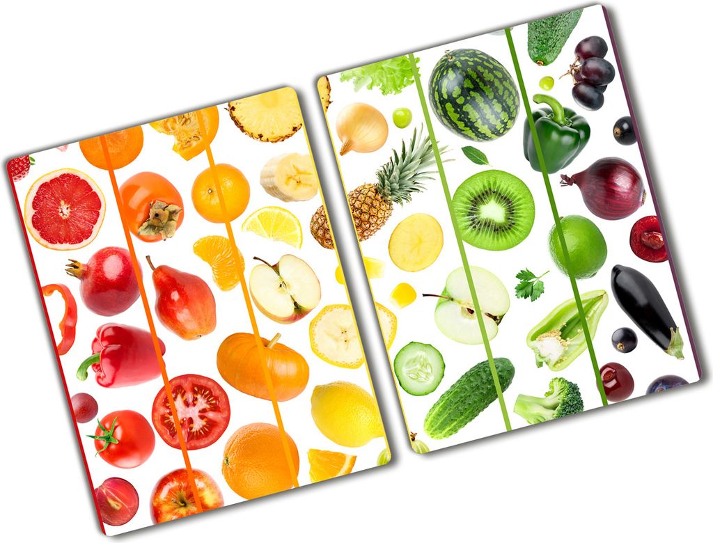 Tulup Glas Herdabdeckplatte - 2x40x52 cm - Glaskeramikkochfeld-Abdeckung Spritzschutz Glasabdeckplatte Kochplattenabdeckung und Schneidebrett - Zwe...