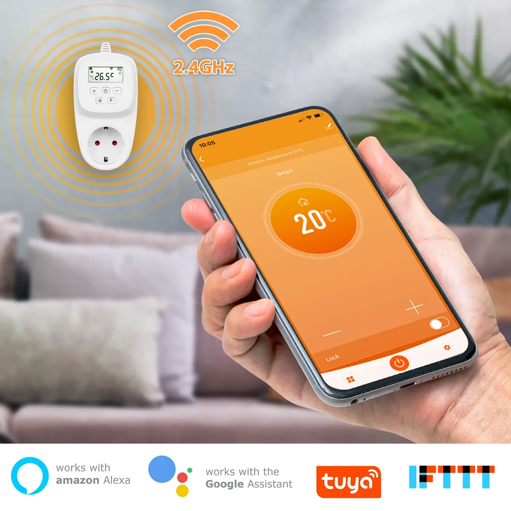 Thermostat de prise programmable Wifi pour chauffage et climatisation - 6