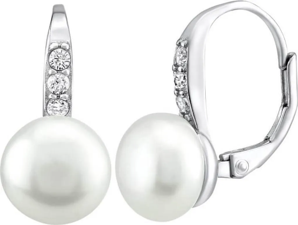 Boucles d'oreilles argent Cassidy avec perle naturelle blanche LPSP0639