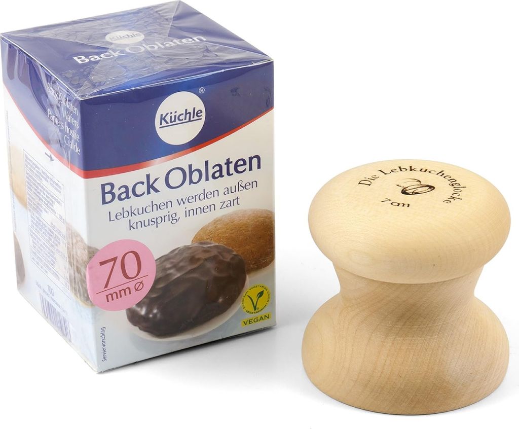 Lebkuchenglocke | Das Original | Lebkuchenformer Starter-Set 7 cm | inkl. Oblaten | idealer Helfer zum Backen von perfekten Lebkuchen, Makronen und...