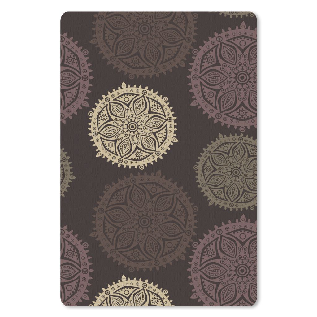 MuchoWow Mauspad Mousepad Gestaltung - Mandala - Braun 18x27 cm - Mousepads - Maus Mat - Pad - Mausunterlage