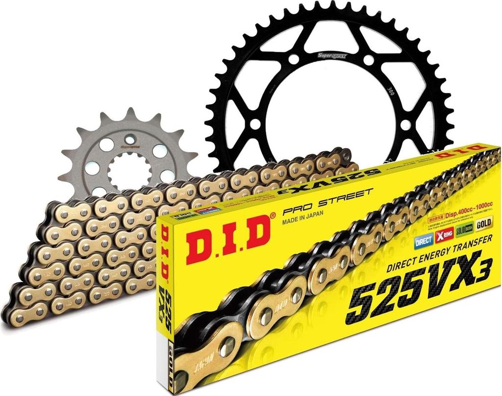 DID Kit Stahl Kompatibel mit Honda Transalp 650 00-07 15-48-118 DID525VX3(G&B) Niet