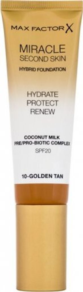 Max Factor Miracle Second Skin Hydrating Foundation Golden Tan 30ml