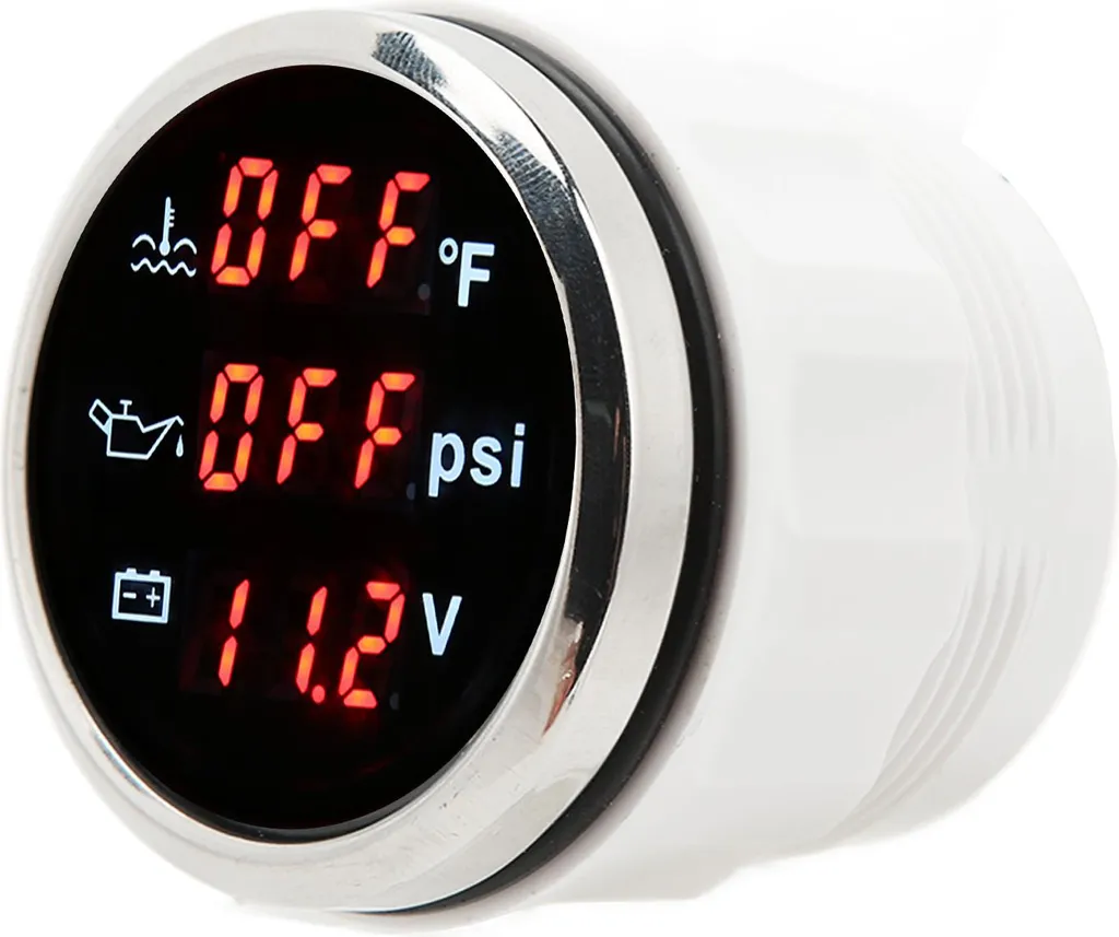 Indicateur température d'eau 3 en 1 étanche 52mm avec écran LCD rétroéclairé