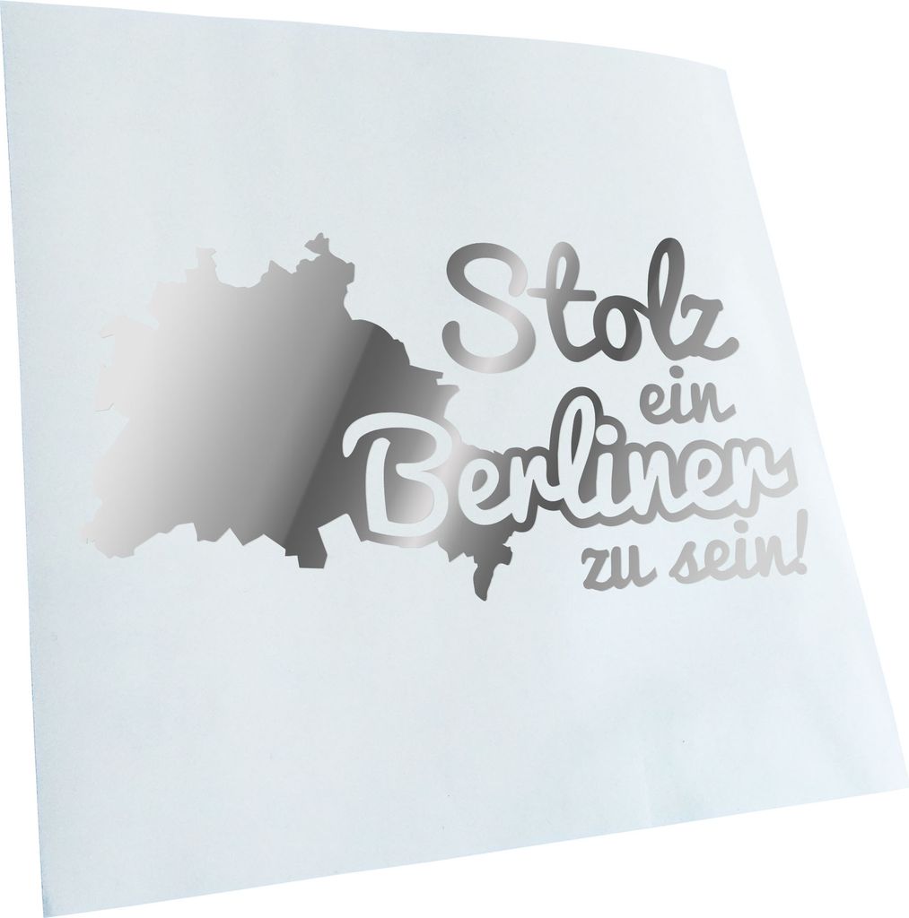 Kiwistar - Autoaufkleber - Berliner Stolz - Chrom - 24x12cm - Aufkleber für Auto, Laptop, Fahrrad, LKW, Motorrad Mehrfarbig JDM Decal Racing