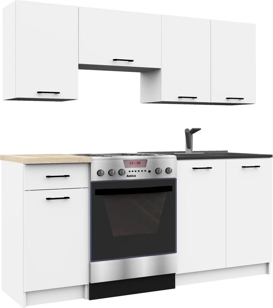 Küchenmöbel-Set OLIWIA 1.8m Modulares Weiß B180xH203xT46 cm Produktbild 