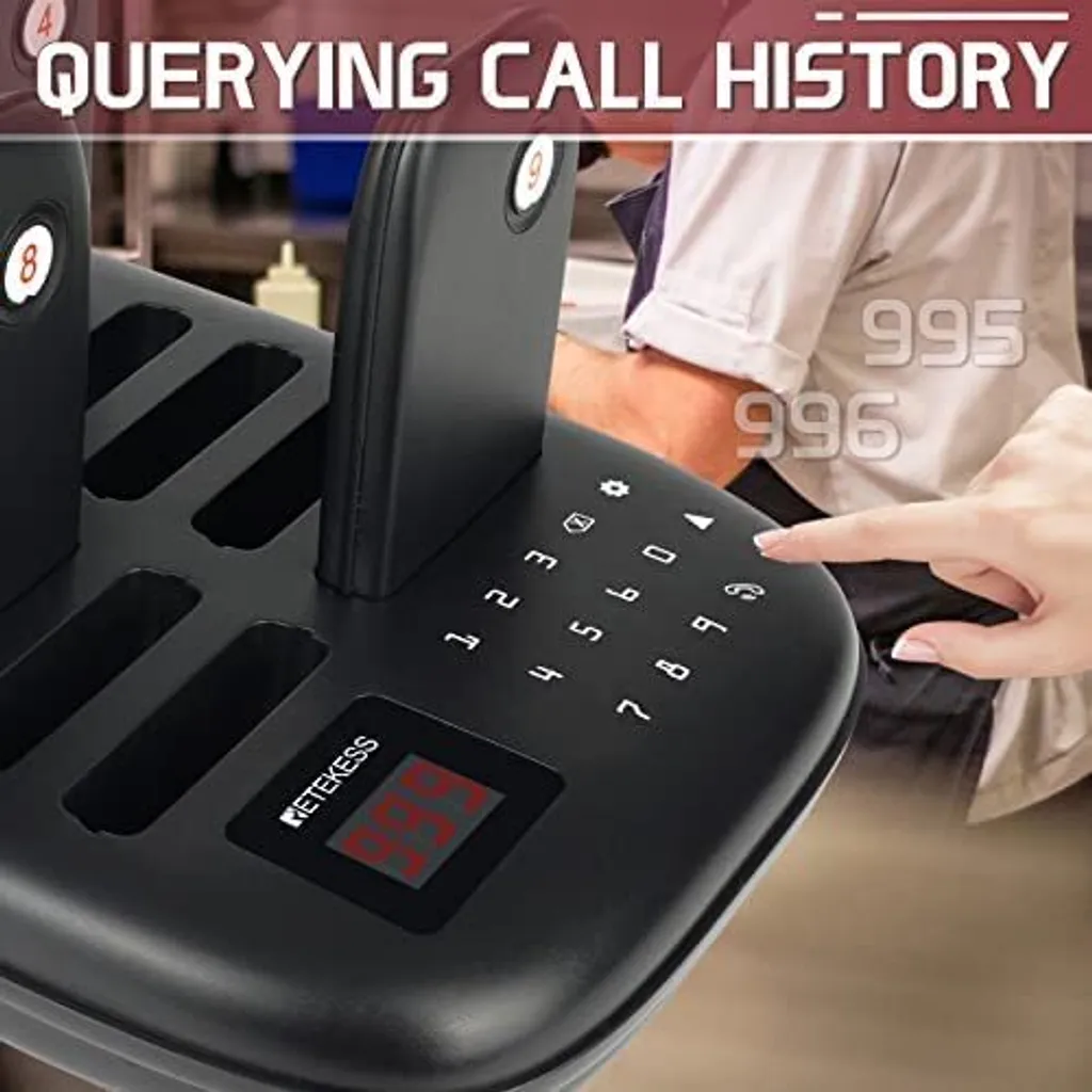 Pager de restaurant sans fil 500m avec 7 modes d'appel vibration - 12