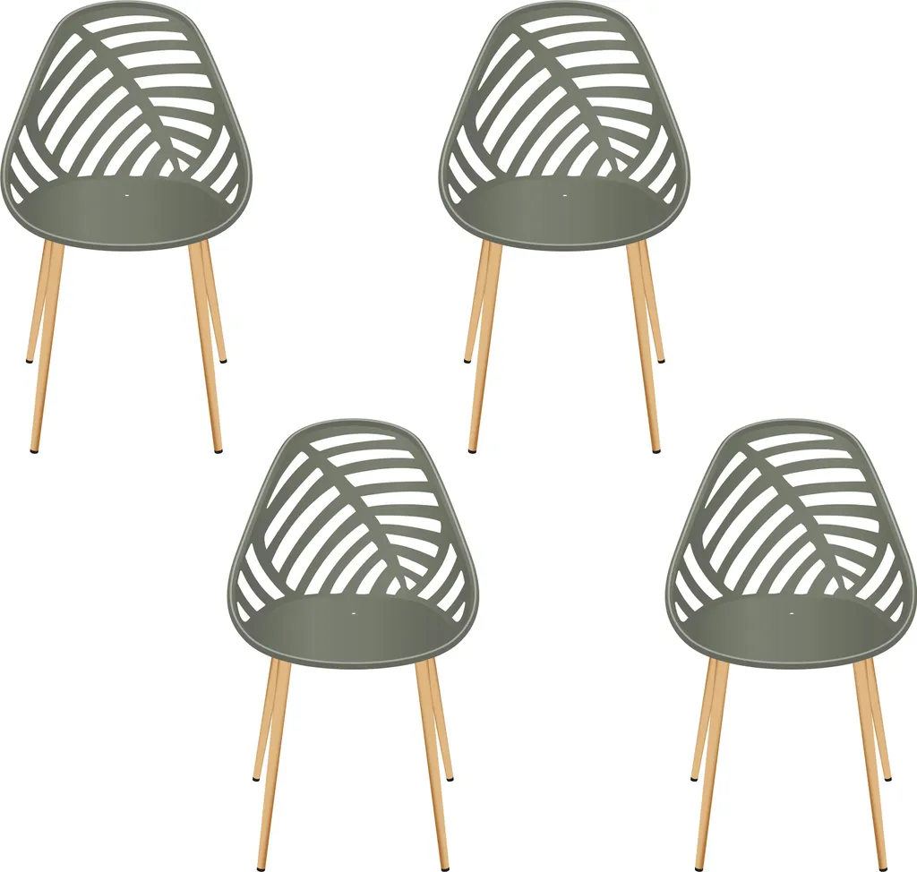 Chaise Mollina Olive Velours - Confort et Lot de 4 pour Salle à Manger