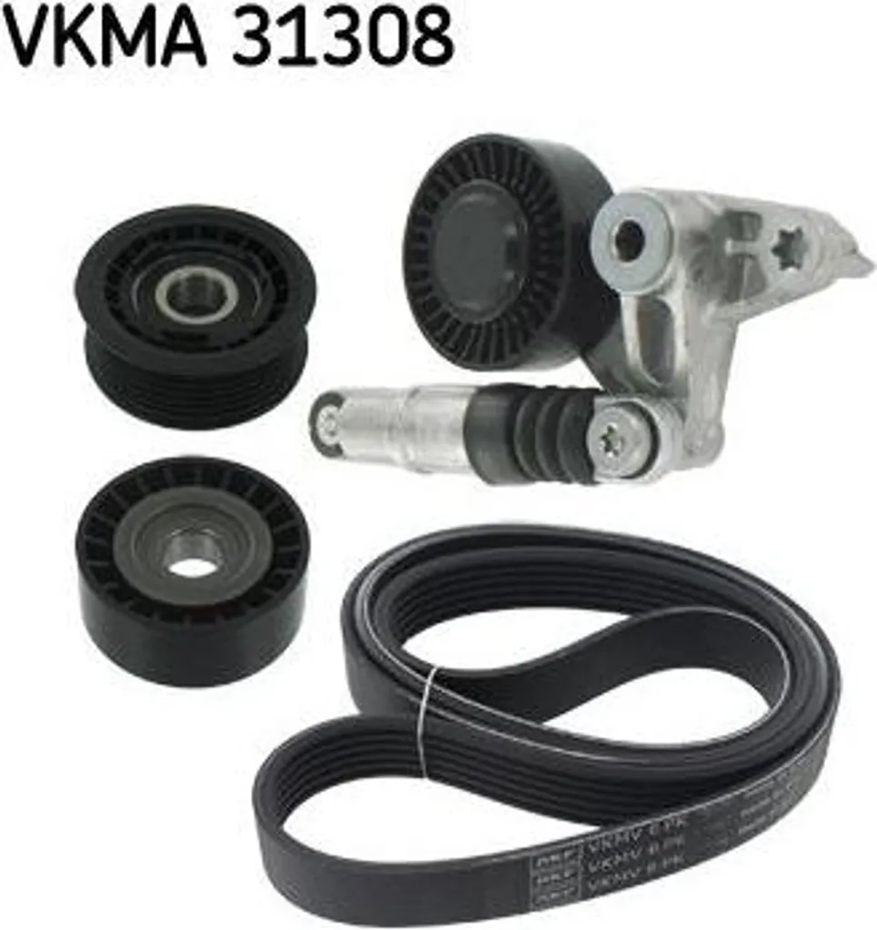 SKF VKMA 31308 Kit de courroies trapézoïdales crantées pour Audi A6 A8