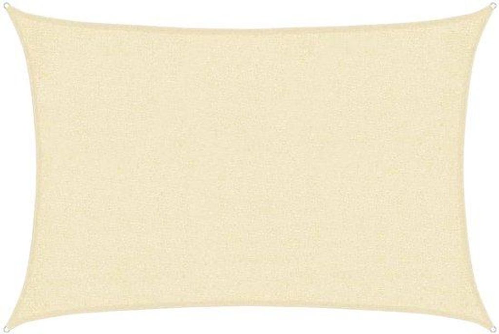 Schaduwdoek 2,5 x 2,5 m - Crème - HDPE - 90% UV-Schutz - atmungsaktiv & wasserdicht Sonnensegel - mit Fixierstangen