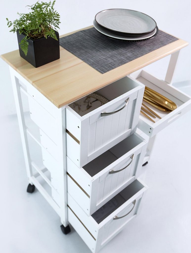 anaterra® Küchenwagen - mit Rollen, 67x37x84 cm, 3 Ebenen, Produktbild 9