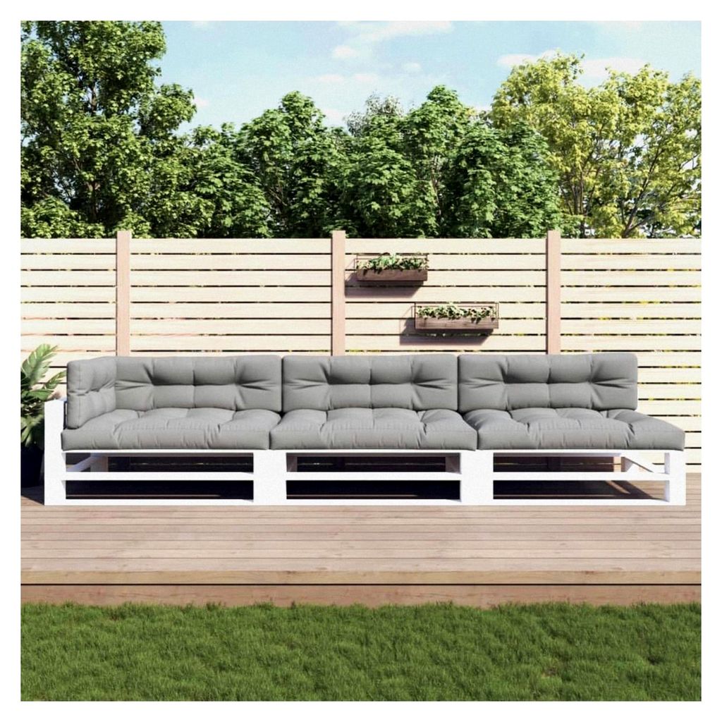 7-teiliges Palettenkissen Set in Grau für Outdoor