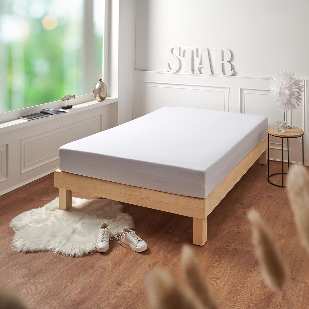 Traumschlaf Premium Interlock Jersey Spannbettlaken 120x200 cm - 130x200 cm weiss