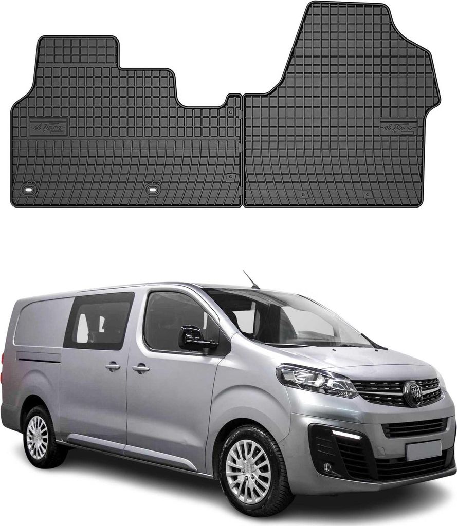 OMAC Gummi Fußmatten für Opel Vivaro C 2019-2024 Automatten Gummi TPE Schwarz 2x