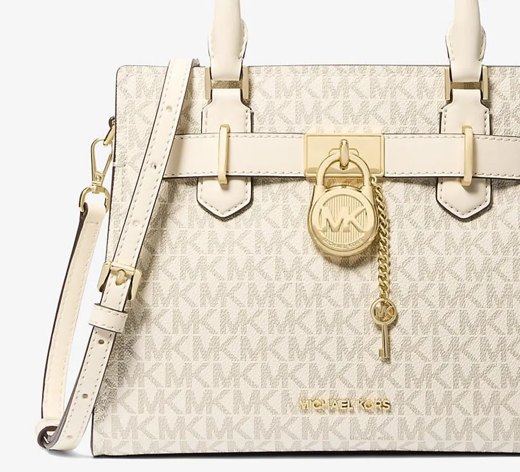 Sac à main Michael Kors Hamilton Small Crème Multi en cuir structuré