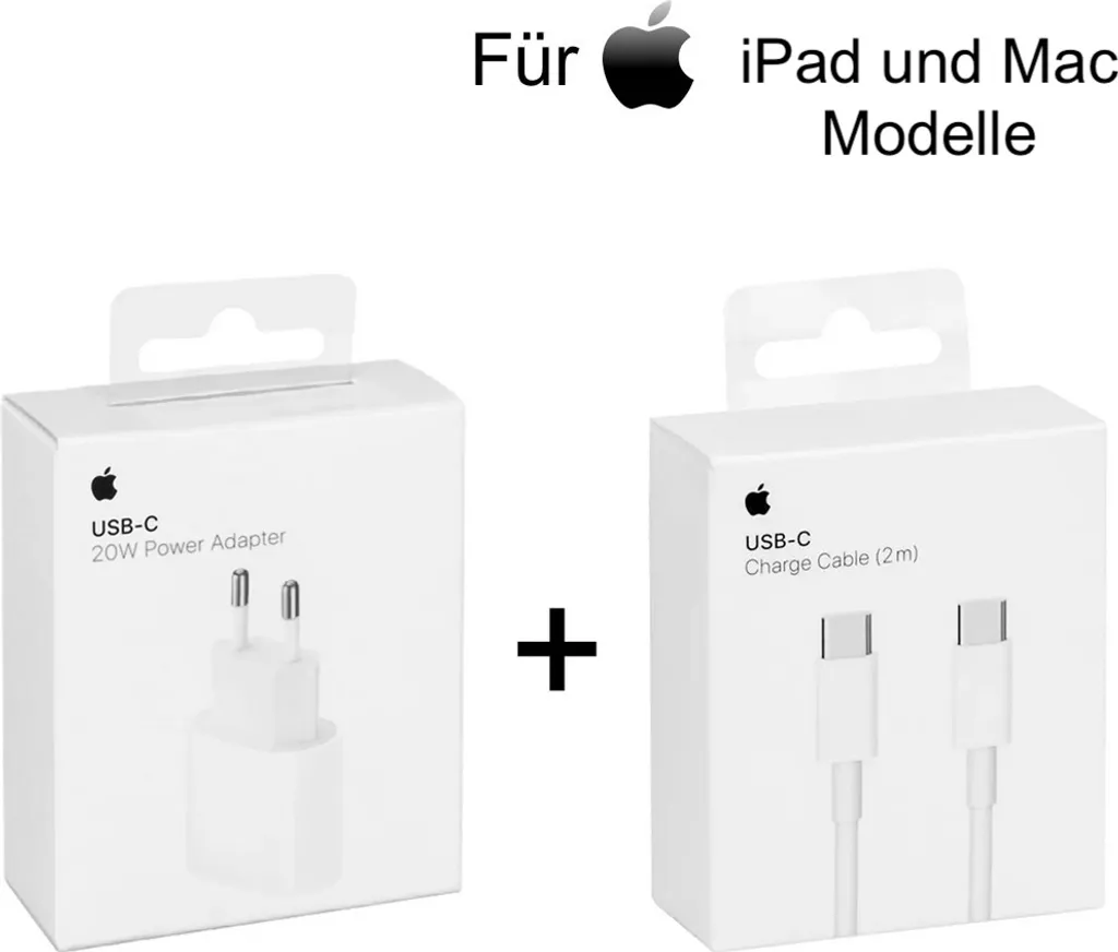 Adaptateur Secteur USB-C 20W et Câble de Charge 2m pour Tablette Mac