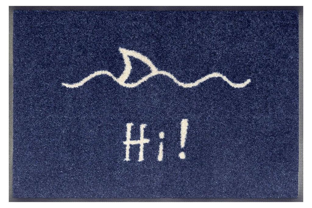 Fußmatte, Hi! 40x60 cm, für Innen und Außen, waschbar, Blau