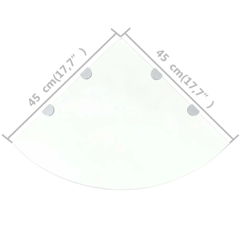 vidaXL Étagères d'angle 2 pcs avec supports chromés verre transparent