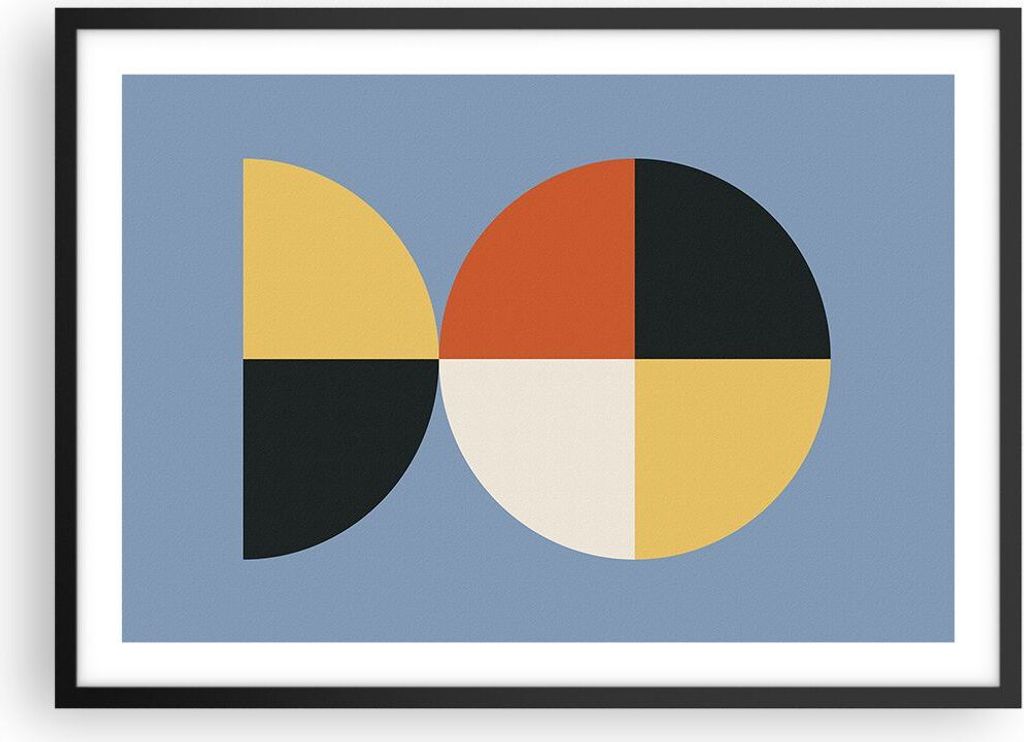 Gerahmtes Poster - Schwarzer Rahmen - Stück Geometrisch Rad Produktbild 