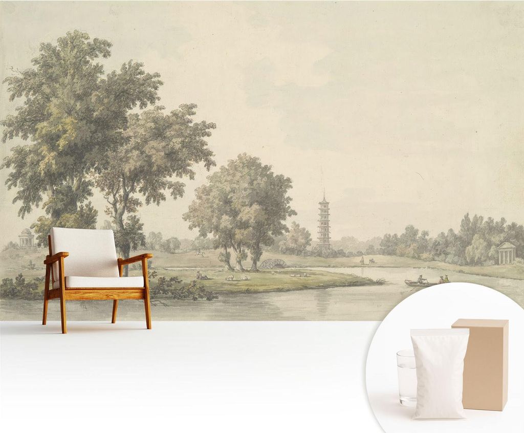 Fototapete - 416x254 cm - Tapete - Wandtapete - Wandbilder - Dekofolie - Tapete Folie - Wand - Dekoration - Wohnzimmer - Ein ruhiger Park