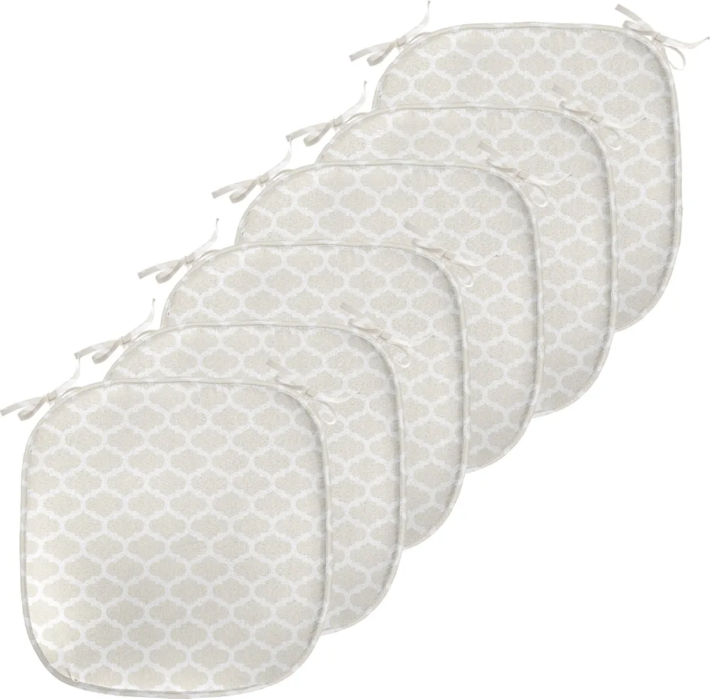 Coussin de Siège Déperlant Beige 40x40 cm Lot de 6 pour la Cuisine